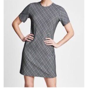 Spanx Perfect Sheath Dress Jacquard black white 90s classic sz M
